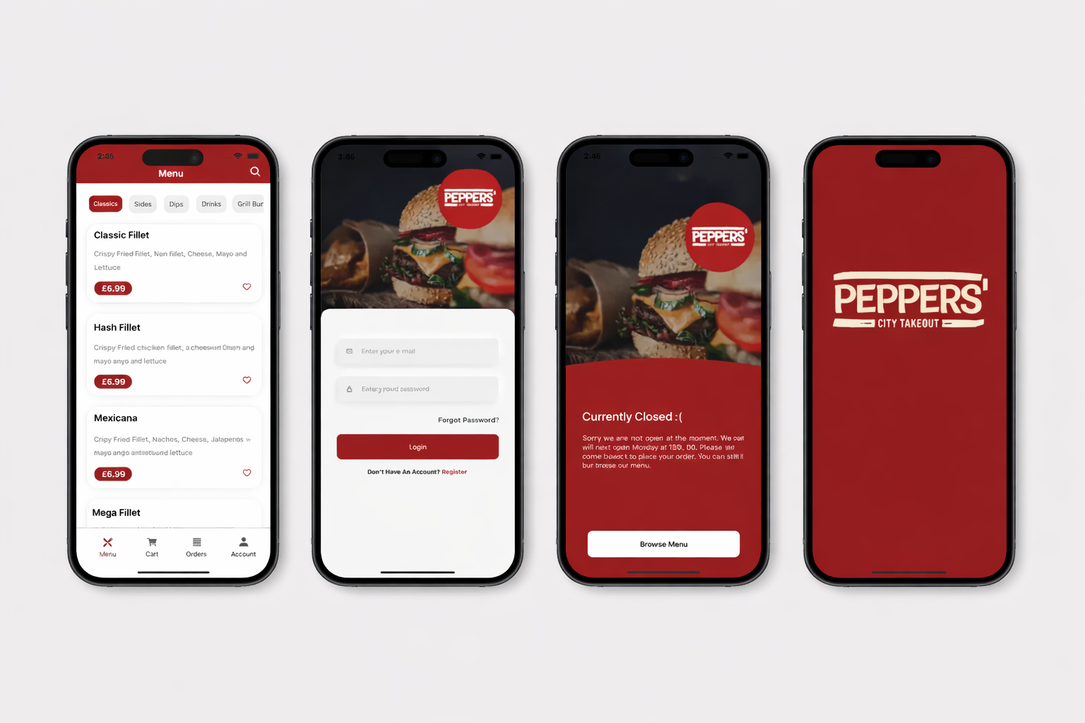 Peppers City Takeout interface