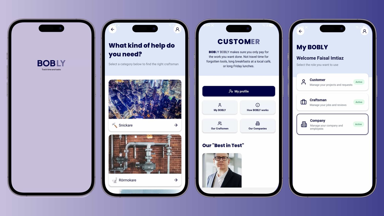 BOBLY workforce tracking app interface